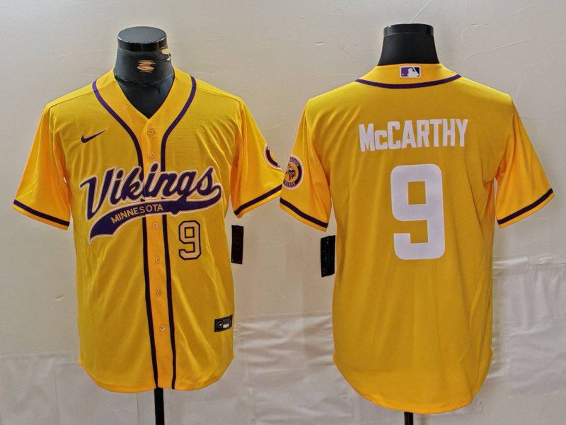 Men Minnesota Vikings #9 Mccarthy Yellow Joint Name 2024 Nike Limited NFL Jersey style 7->minnesota vikings->NFL Jersey